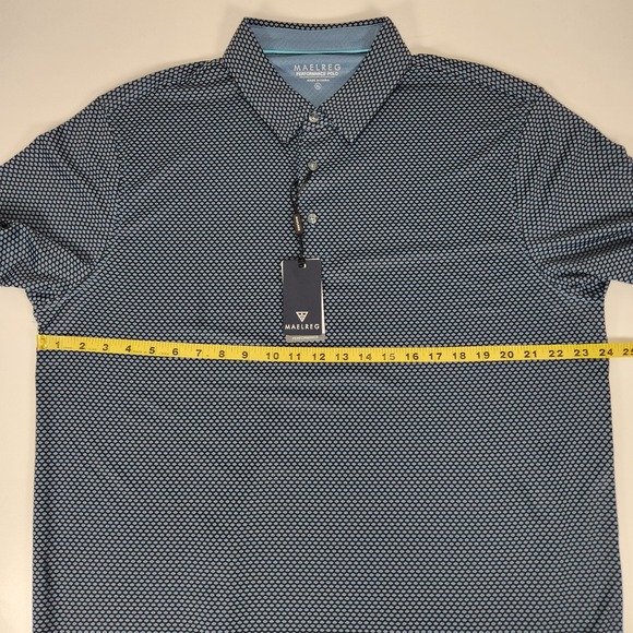 NWT Maelreg Performance Polo Blue Men's XL Moisture Wicking Sun Smart Stretch - Picture 11 of 12